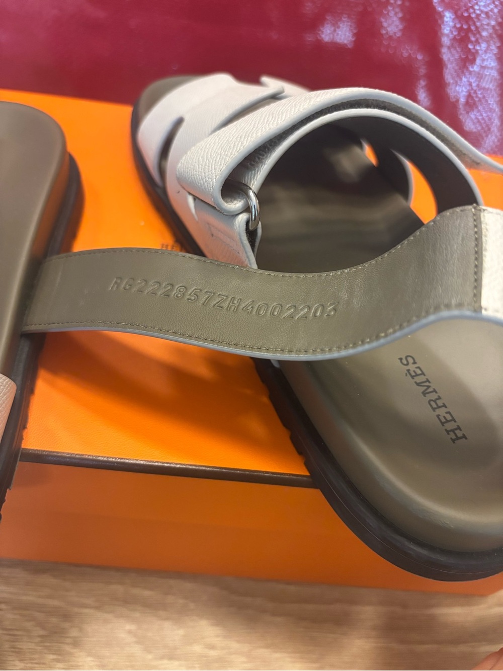 Hermes Chypre beige glaise vert 40 sandals - Picture 7 of 7